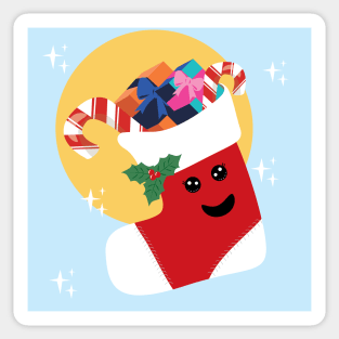 Christmas Stocking with Gifts Sticker